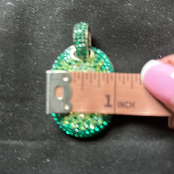 925 Sterling silver pendant - Emerald look!! - Picture 2 of 7